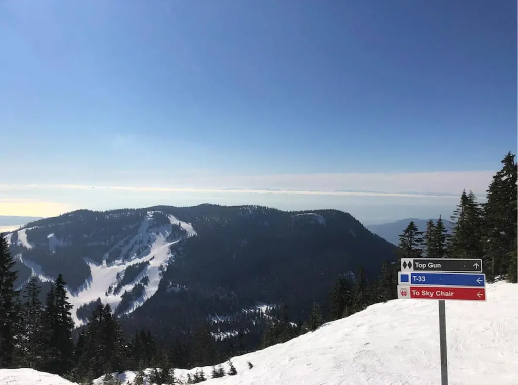 top of cypress ski mountain