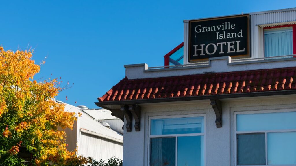The sign on the Granville Island Hotel. The hotel opened in 1983.