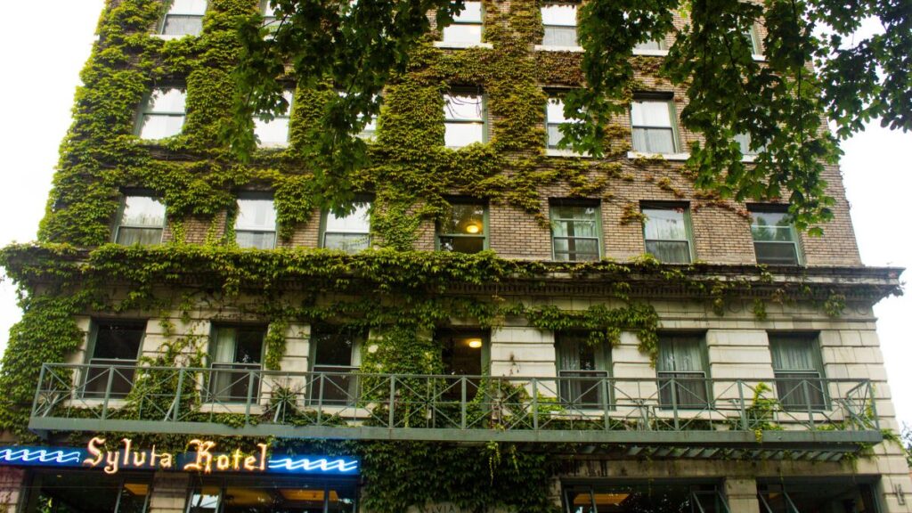 Sylvia Hotel - heritage building on English Bay near Stanley park