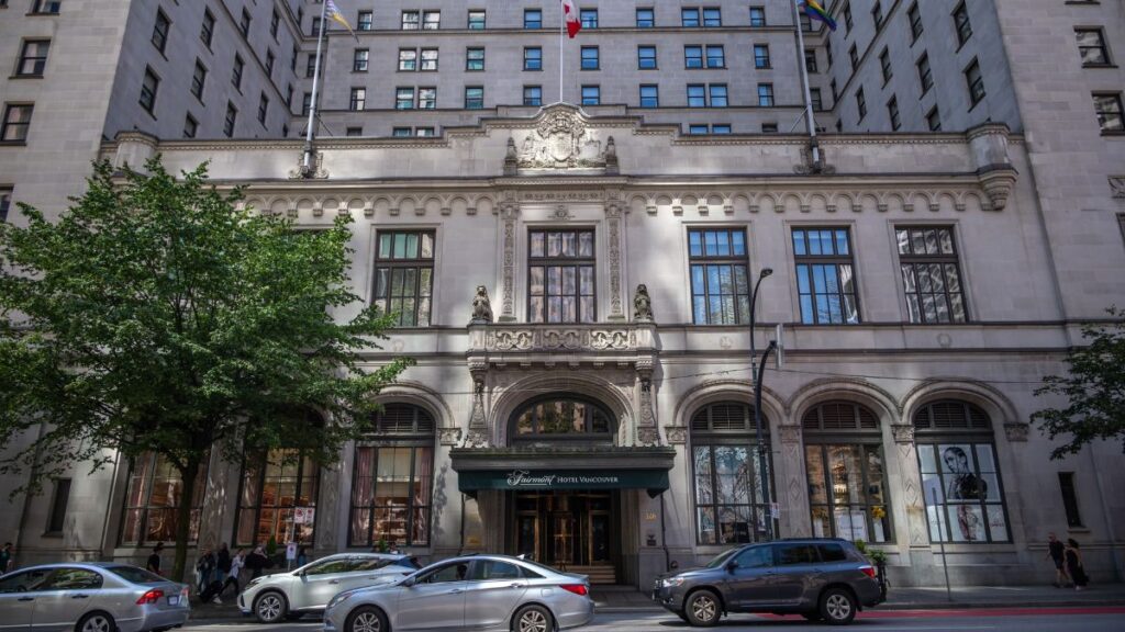 Fairmont Hotel Vancouver in summer.