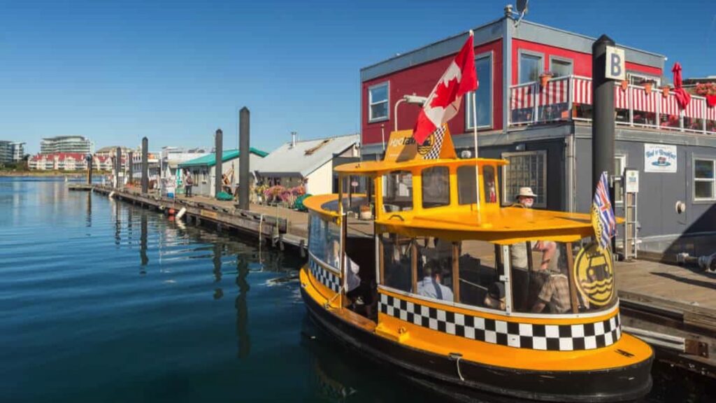 yellow water taxi in water