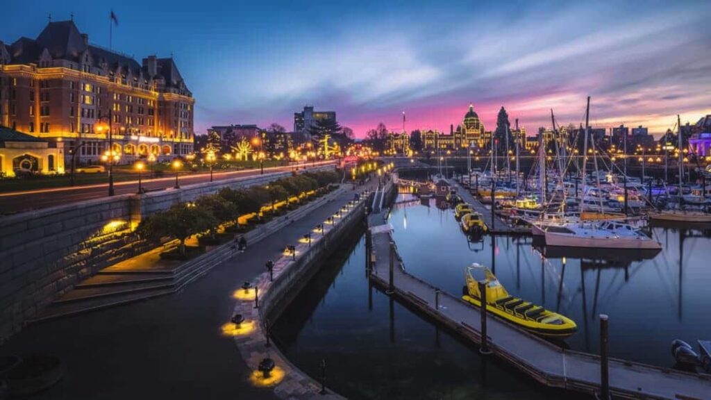 boats in victoria's inner harbor