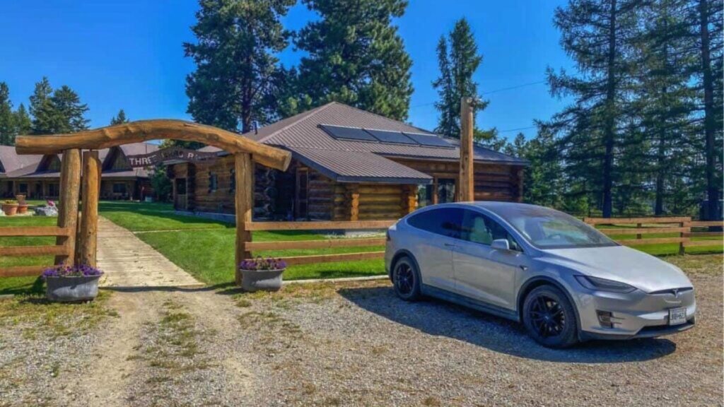 Tesla parked