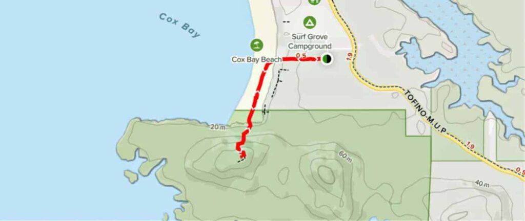 cox bay lookout map