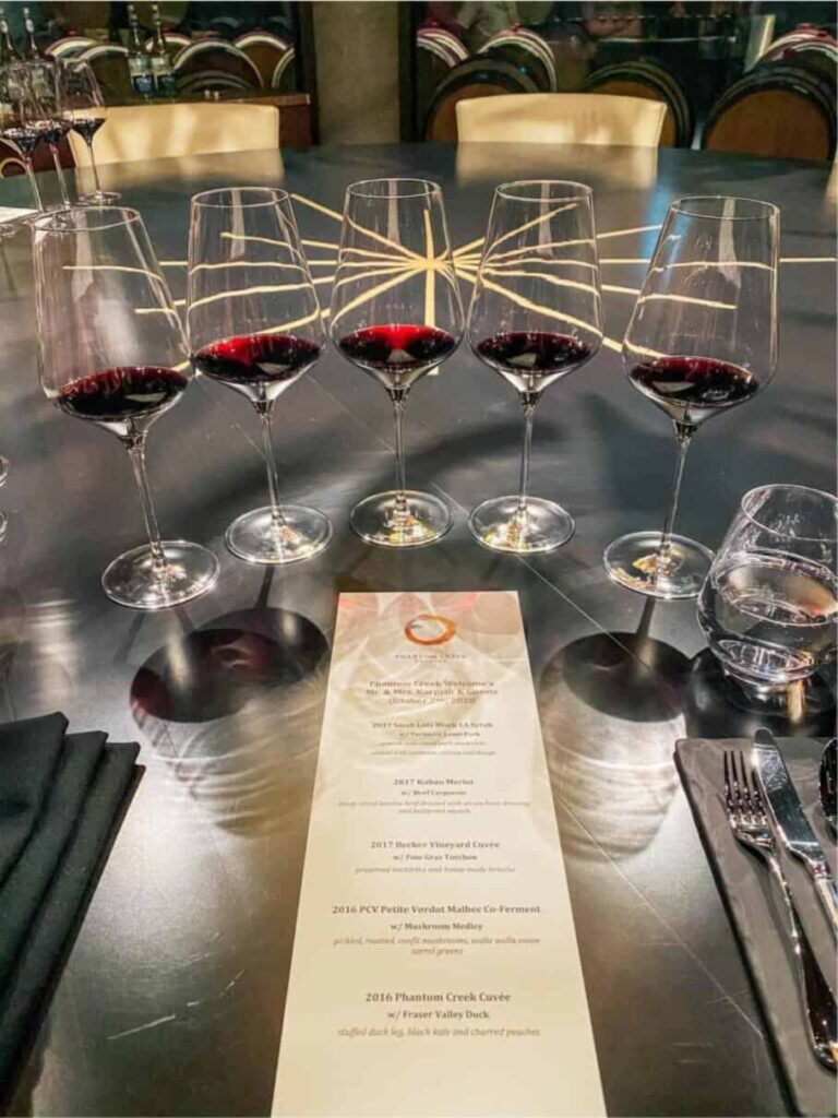 red wine tasting flight