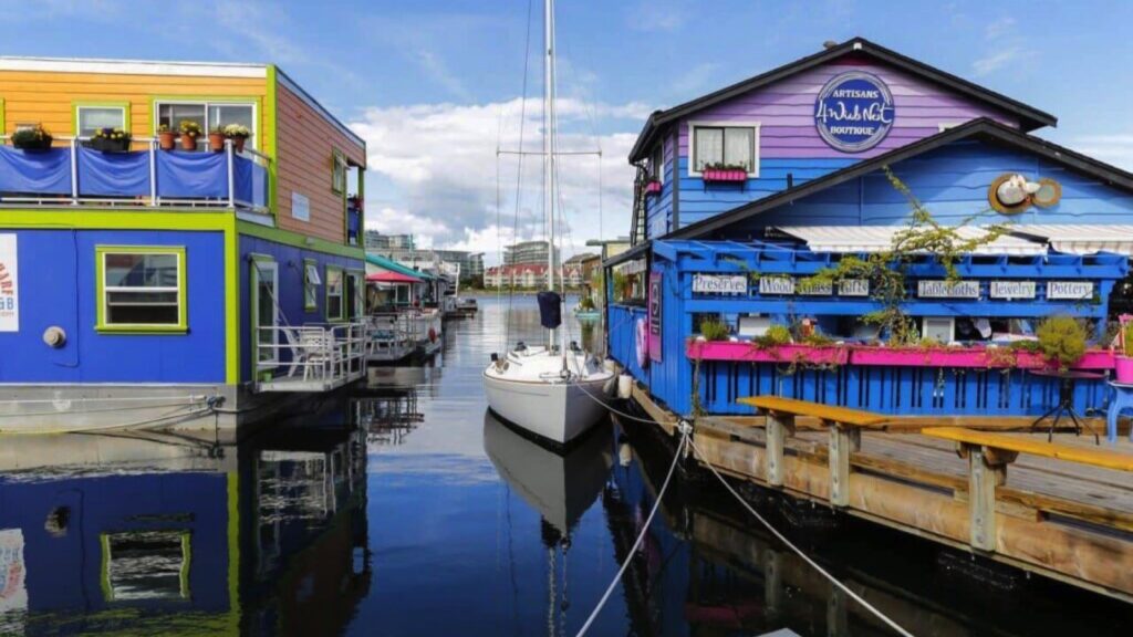 colorful fishermans wharf in victoria