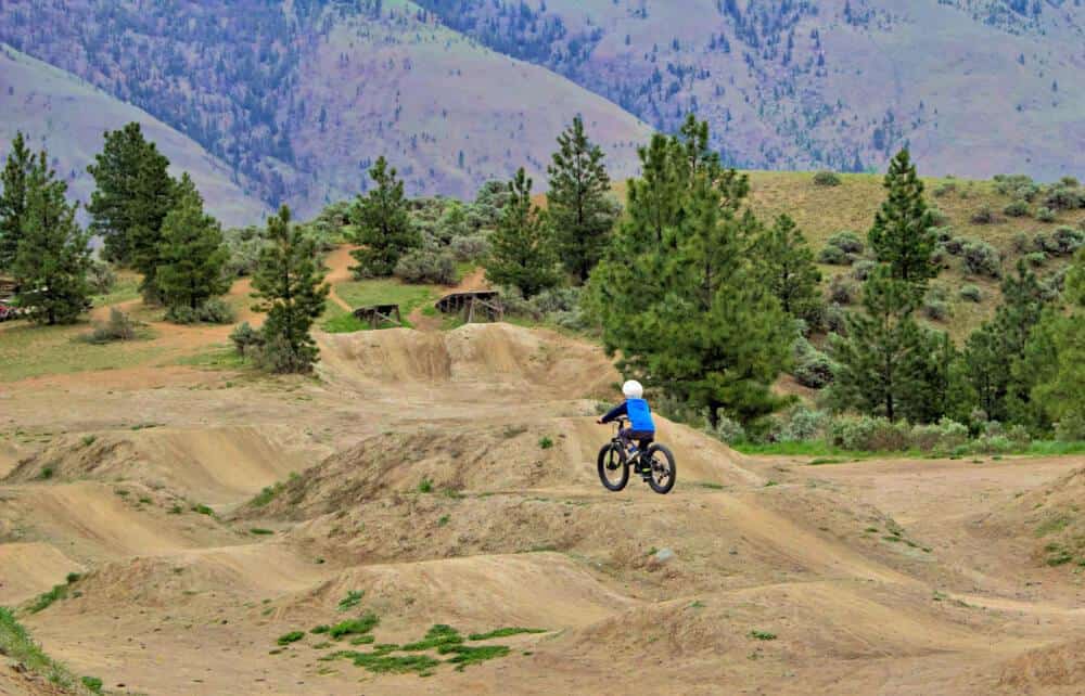 kid on bike at kamloops bike ranch