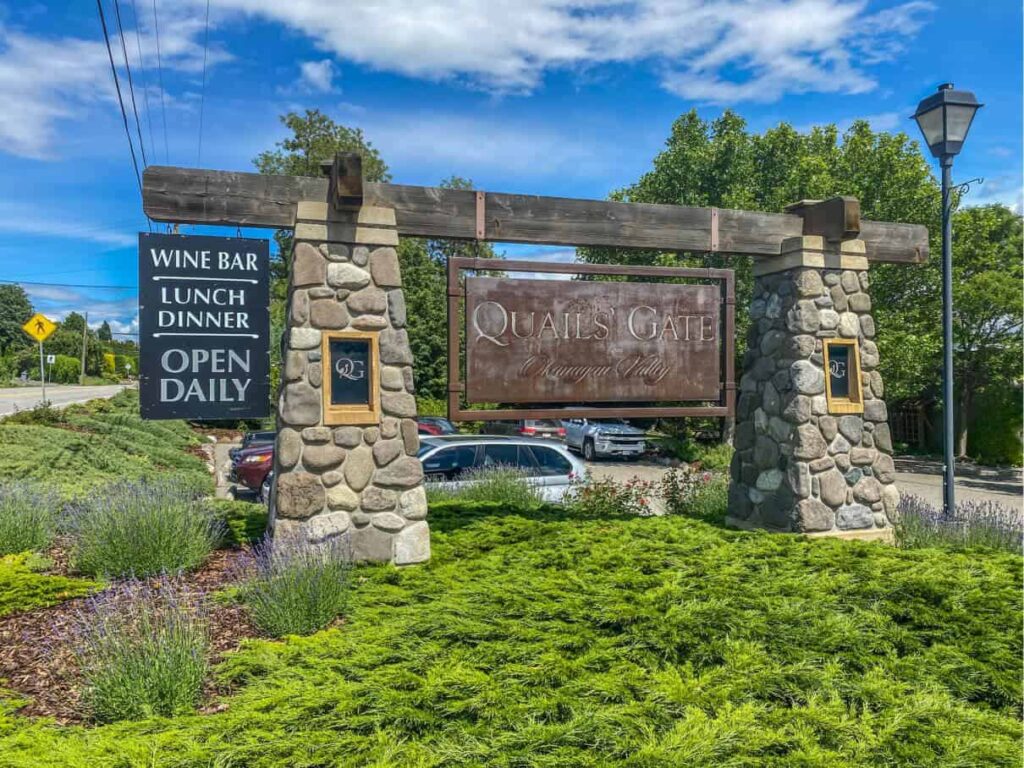 quails gate sign