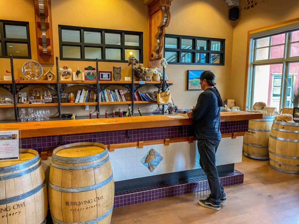 tasting room at burrowing owl