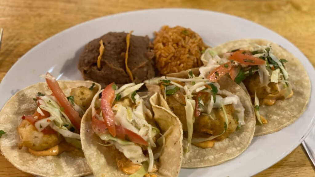 taco entree at mexican restaurant